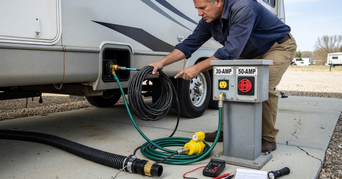 Complete Guide to RV Hookups: Electric, Water, and Sewer Explained